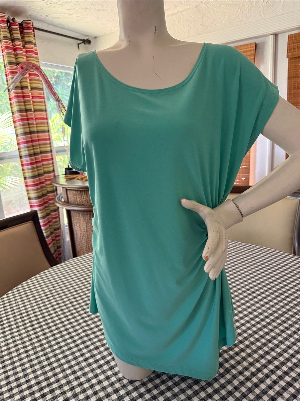 Dress Barn Teal Scoop Neck Tunic